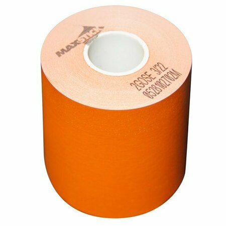 MAXSTICK 3 1/8'' x 160' Orange Side-Edge Adhesive Thermal Linerless Sticky Label Paper Roll, 24PK 105SM3160O24